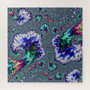 Quebra-cabeça Trippy Groovy Spiral Abstrato Fractal Jig