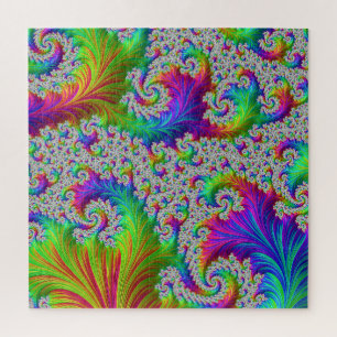 Quebra-cabeça Trippy Vibrante Ousado Trippy Arco-íris Espiral Fr