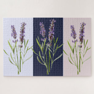 Quebra-cabeça Triptych de lavanda de vinheta