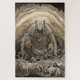 Quebra-cabeça "Troll e Caribe" Watercolor de John Bauer