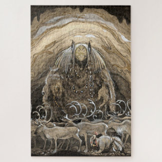 Quebra-cabeça “Trolls e Caribou” Aquarela de John Bauer