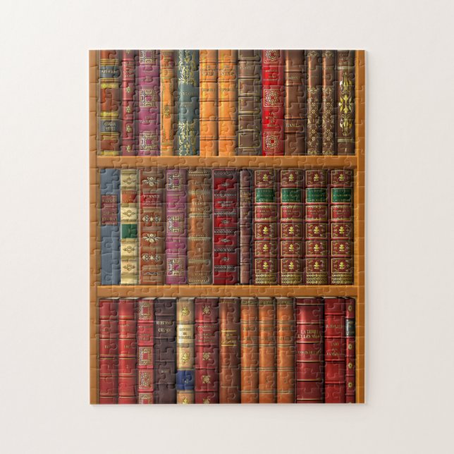 Quebra-cabeça Trompe - l ' oeil "biblioteca francesa". (Vertical)