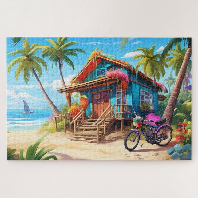 Quebra-cabeça 🌅 Tropical Beach Hut (Horizontal)