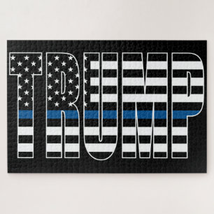 Quebra-cabeça Trump Blue Line Flag