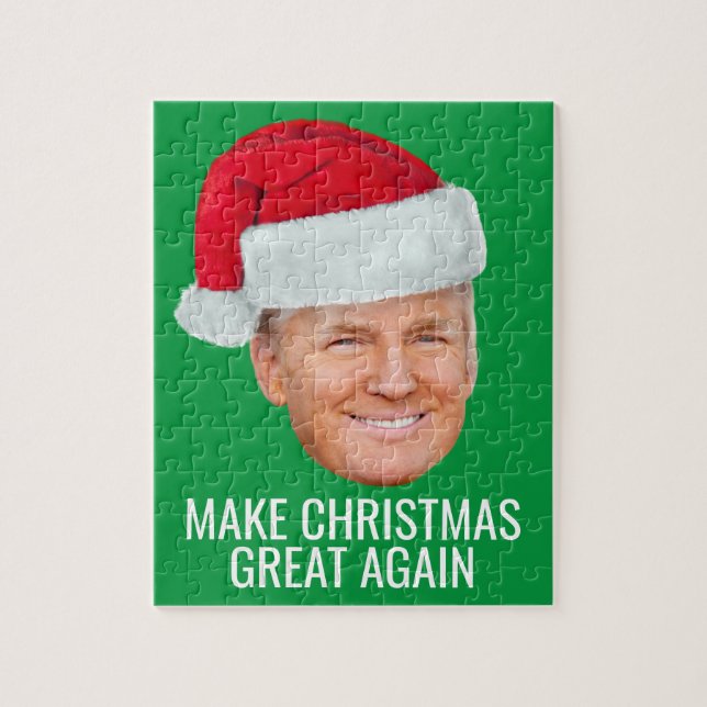 Quebra-cabeça Trump com Santa Hat - Faça Excelente de Natal nova (Vertical)