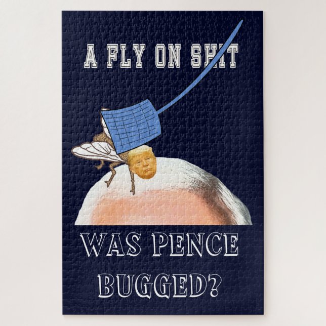Quebra-cabeça Trump Fly on Pence Head with Flyswatter, ZFJ (Vertical)