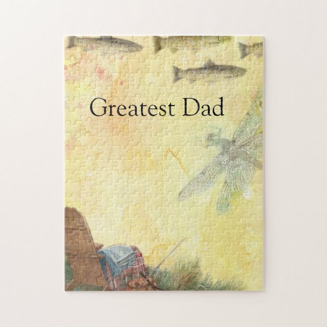 Quebra-cabeça Truta Ilustrada De Pesca De Voo Personalizada (Vertical)