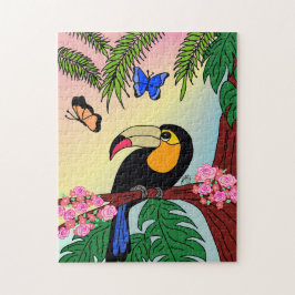 Quebra-Cabeça Tucano e borboletas