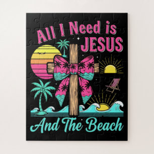 Quebra-cabeça Tudo Que Preciso É Jesus E A Praia