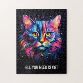 Quebra-cabeça Tudo que você precisa é de gato. Gato colorido bon