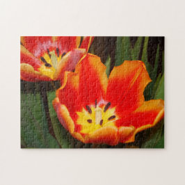 Quebra-cabeça Tulipa Coração Dourado, 28 cm x 35,5