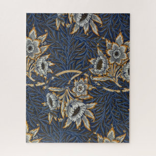 Quebra-cabeça tulipa william morris e padrão de tapeçaria selvag