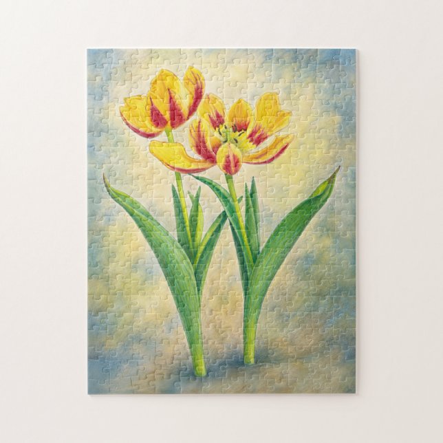 Quebra-cabeça Tulipas Amarelas e Vermelhas (Vertical)