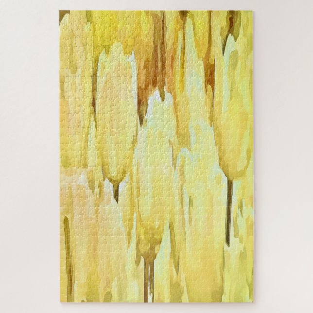 Quebra-cabeça Tulipas Amarelas Pálidas Abstrato artísticas (Vertical)