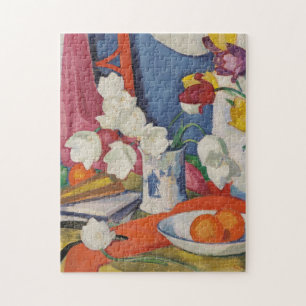 Quebra-cabeça Tulipas brancas e vermelhas Samuel John Peploe