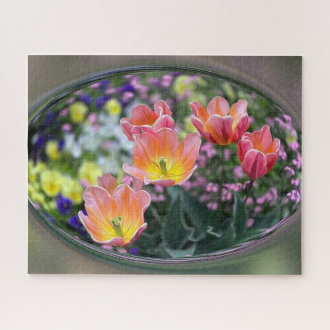 Quebra-cabeça tulipas cor-de-rosa ouro (Horizontal)
