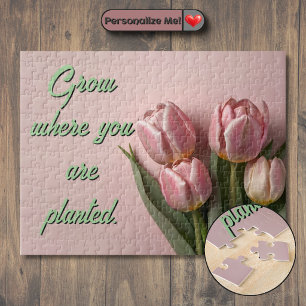 Quebra-cabeça Tulipas da Primavera Personalizáveis Motivacionais