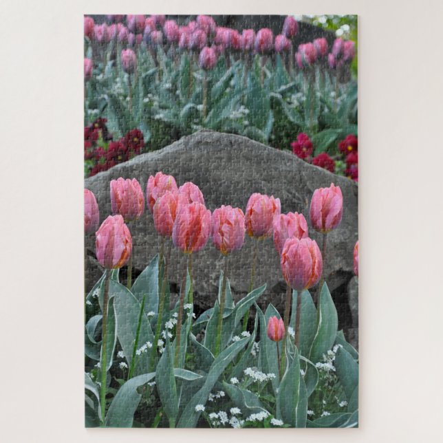 Quebra-cabeça Tulipas de primavera rosa (Vertical)