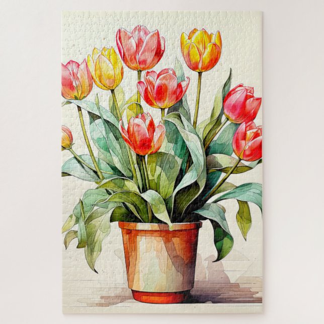 Quebra-cabeça Tulipas Frescamente Colhidas (Vertical)