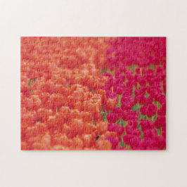 Quebra-cabeça Tulipas laranja e rosa