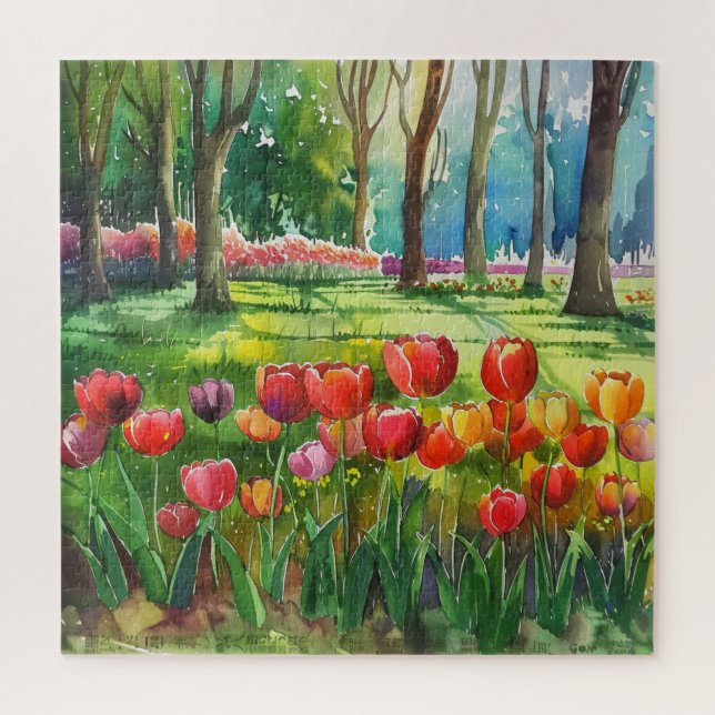 Quebra-cabeça Tulipas no Parque (Vertical)