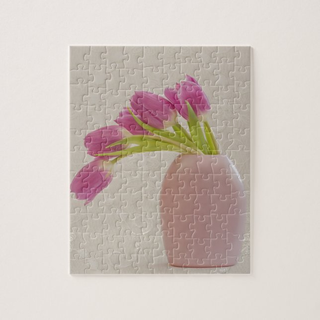 Quebra-cabeça Tulipas Rosa E rendas (Vertical)