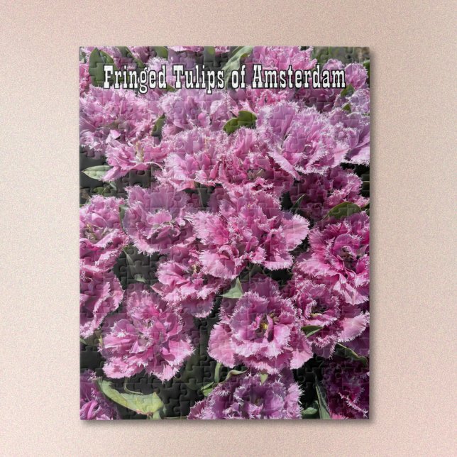 Quebra-cabeça Tulipas Roxas Franjadas de Amsterdã Jigsaw Puzzle (Text is optional. Select Personalization to backspace it out.)