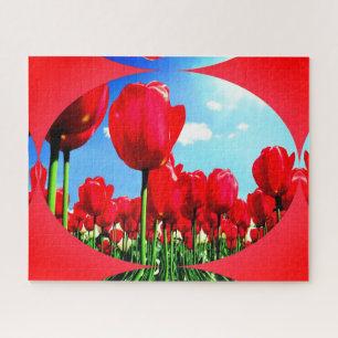 Quebra-cabeça Tulipas vermelhas na arte