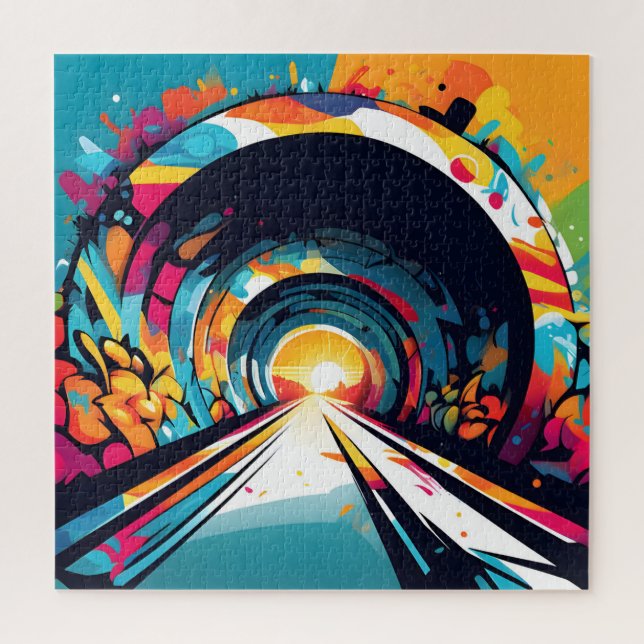 Quebra-cabeça Túnel com arte de Grafite (Vertical)