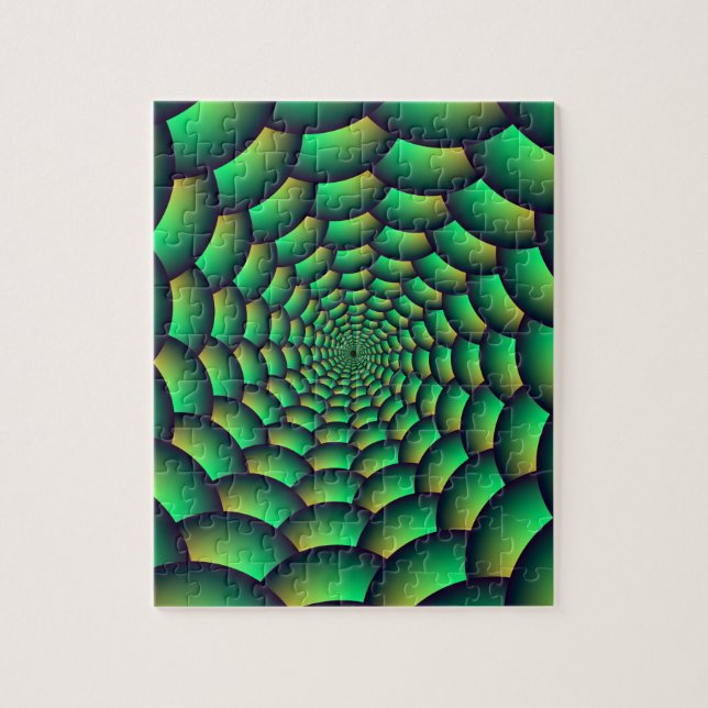 Quebra-cabeça Túnel espiral de Bola Verde (Vertical)