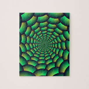 Quebra-cabeça Túnel verde da espiral da bola