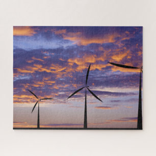 Quebra-cabeça Turbina do moinho de vento no por do sol
