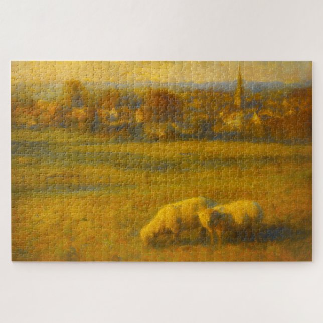 Quebra-cabeça Turner Style English Sheep Rural Landscape Puzzle (Horizontal)