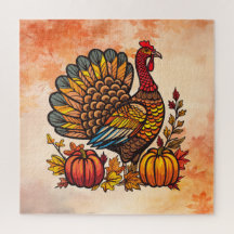 Turquia Pumpkins Dia de Ação de Graças Quebra-cabe