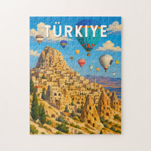 Quebra-cabeça Turquia Turquia Ilustração Viagem Arte Vintage