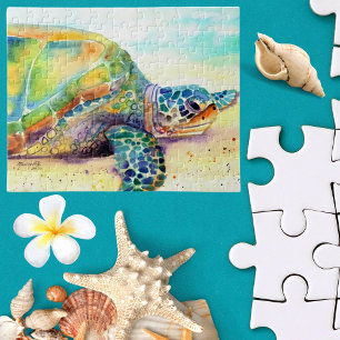 Quebra-cabeça Turtle do Mar do Havaí, que toma sol Quebra-cabe