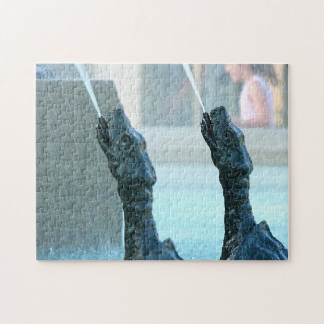 Quebra-cabeça Turtle Fountain Montreal. (Horizontal)