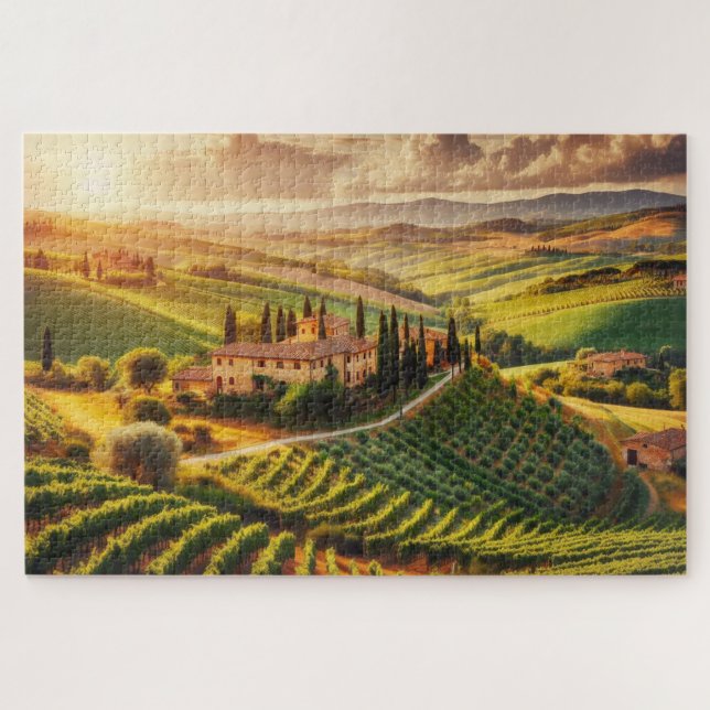 Quebra-cabeça Tuscan Countryside - Paisagem Cêntica Respiratória (Horizontal)