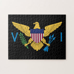 Quebra-cabeça U.S. Virgin Islands Flag - Black Background