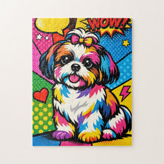 Quebra-cabeça “Uau! Shih Tzu Pop‑Art”