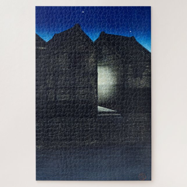 Quebra-cabeça ukiyoe - hasui - C04 - Shinkawa Rive à Noite - (Vertical)