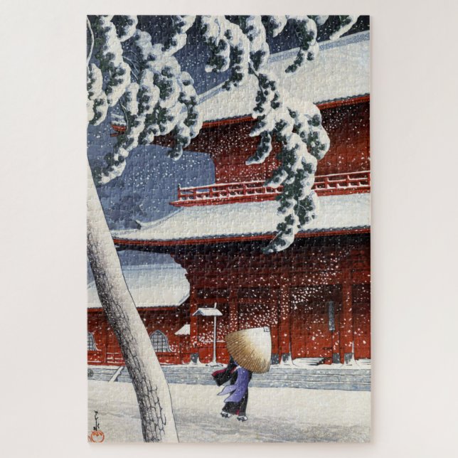 Quebra-cabeça ukiyoe hasui n04 Templo Zōjō-ji em Shiba (Vertical)