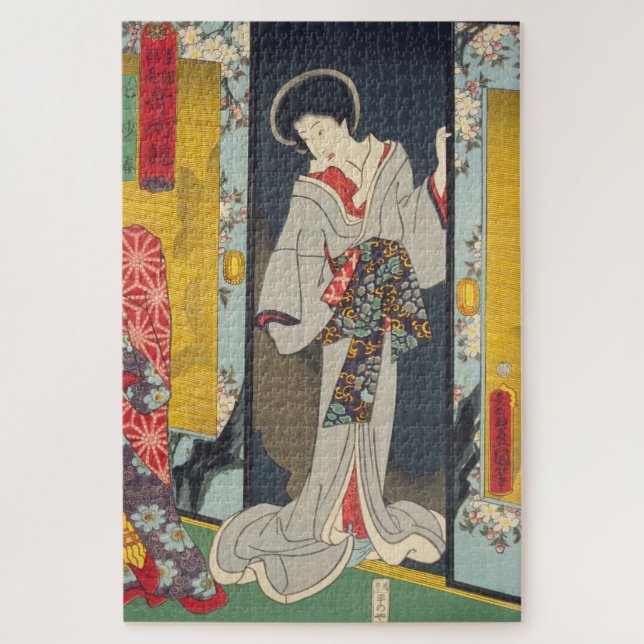 Quebra-cabeça ukiyoe - Toyokuni - n.o 10 Ama Myōchin - (Vertical)