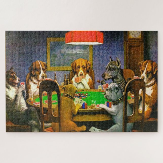 Quebra-cabeça Um Amigo na Necessidade Cães Jogando Poker 1903 (Horizontal)
