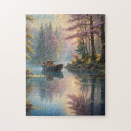 Quebra-cabeça Um barco velho num belo lugar isolado