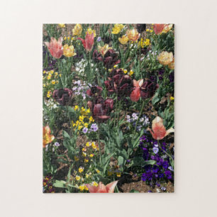 Quebra-cabeça Um belo jardim de flores
