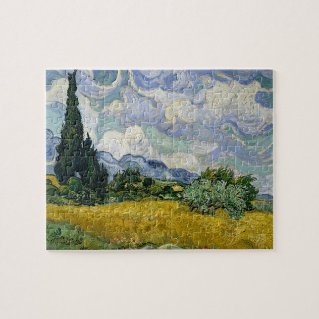 Quebra-cabeça Um campo de rodas com Cypress Van Gogh (Horizontal)