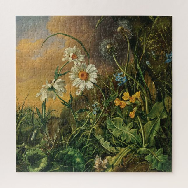 Quebra-cabeça Um chão de floresta com margaridas, primroses, ... (Vertical)
