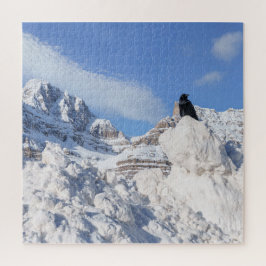 Quebra-cabeça Um Corvo Na Crowfoot Mountain Alberta Canadá
