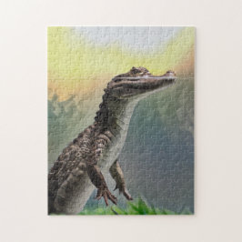 Quebra-cabeça Um Crocodilo Bebê Nos Shallows